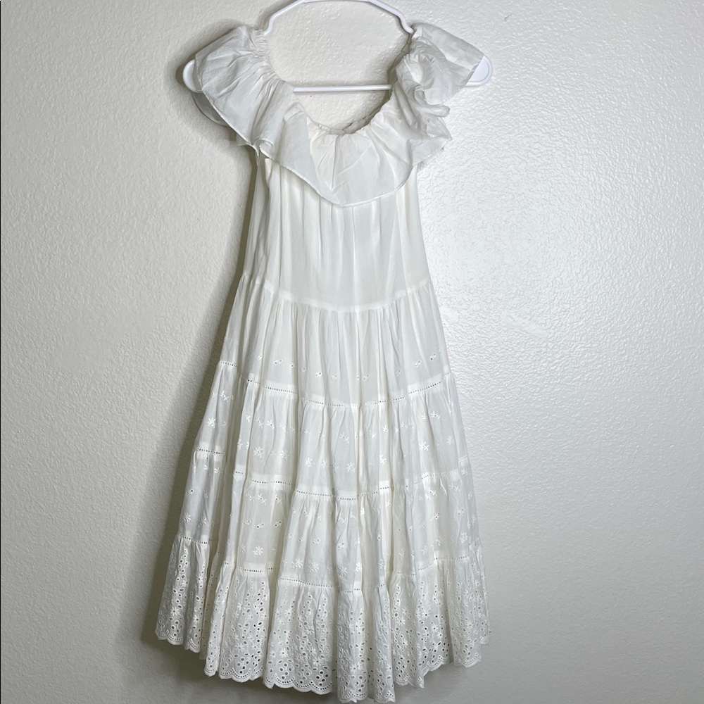 Polo by Ralph Lauren White Ruffled Eyelet Dress